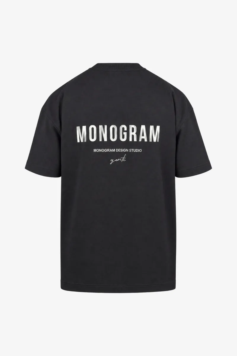 Monogram Chrome T-shirt | Zwart