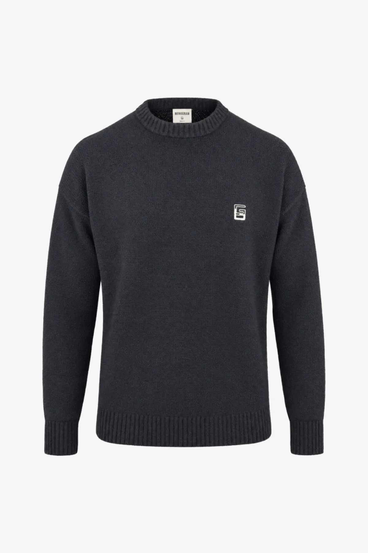 Monogram Bouclé Roundneck | Zwart