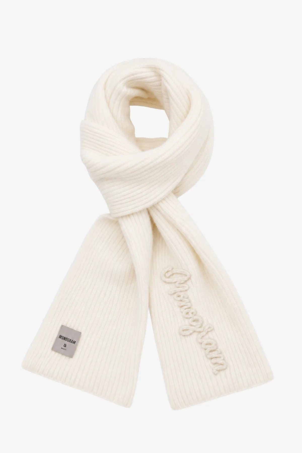 Monogram Embroidered Scarf | Off White