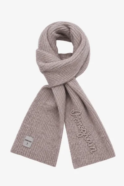 Monogram Embroidered Scarf | Taupe