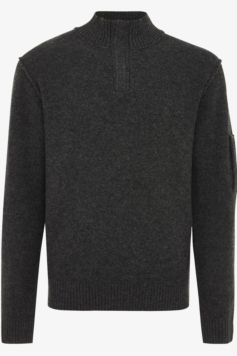 Wollen turtle zip pocket grijs