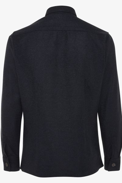 Overshirt wol stretch donkerblauw