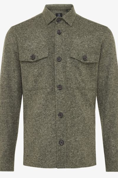 Overshirt wol stretch groen