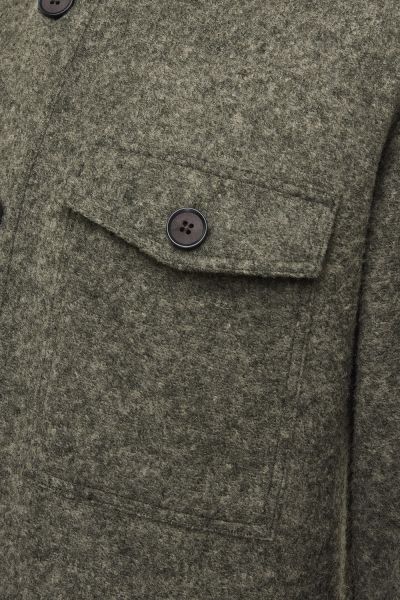 Overshirt wol stretch groen