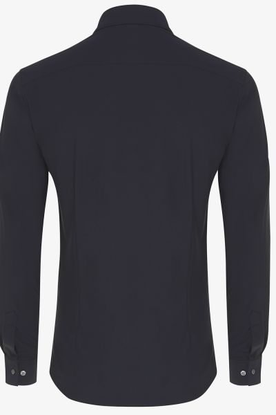 Dynamic skin-fit stretch overhemd donkerblauw
