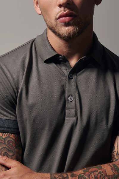 Pique stretch polo groen