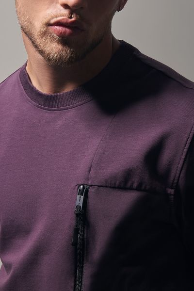 Sweater zip pocket rood