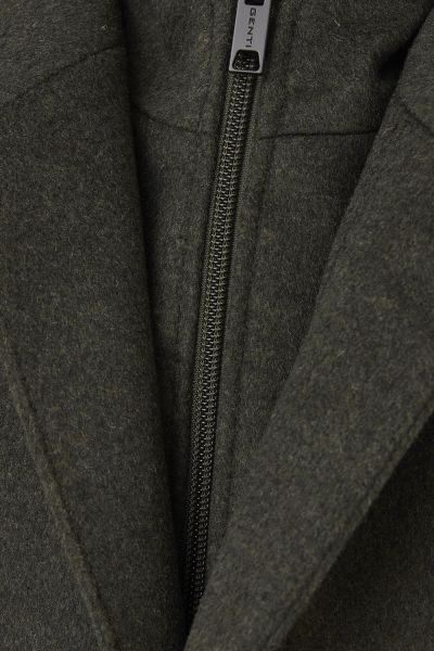 Wollen hooded coat groen