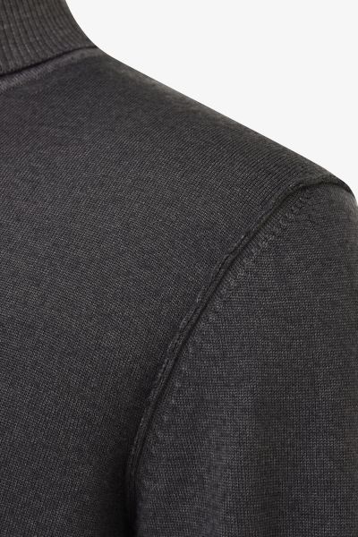 Wollen coltrui washed grijs