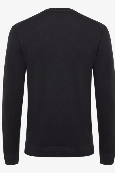 Wollen trui washed donkerblauw