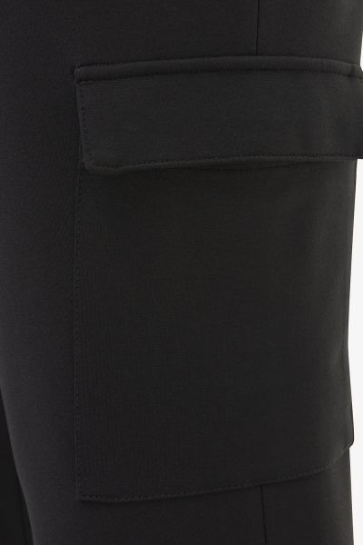 Cargo broek jersey zwart