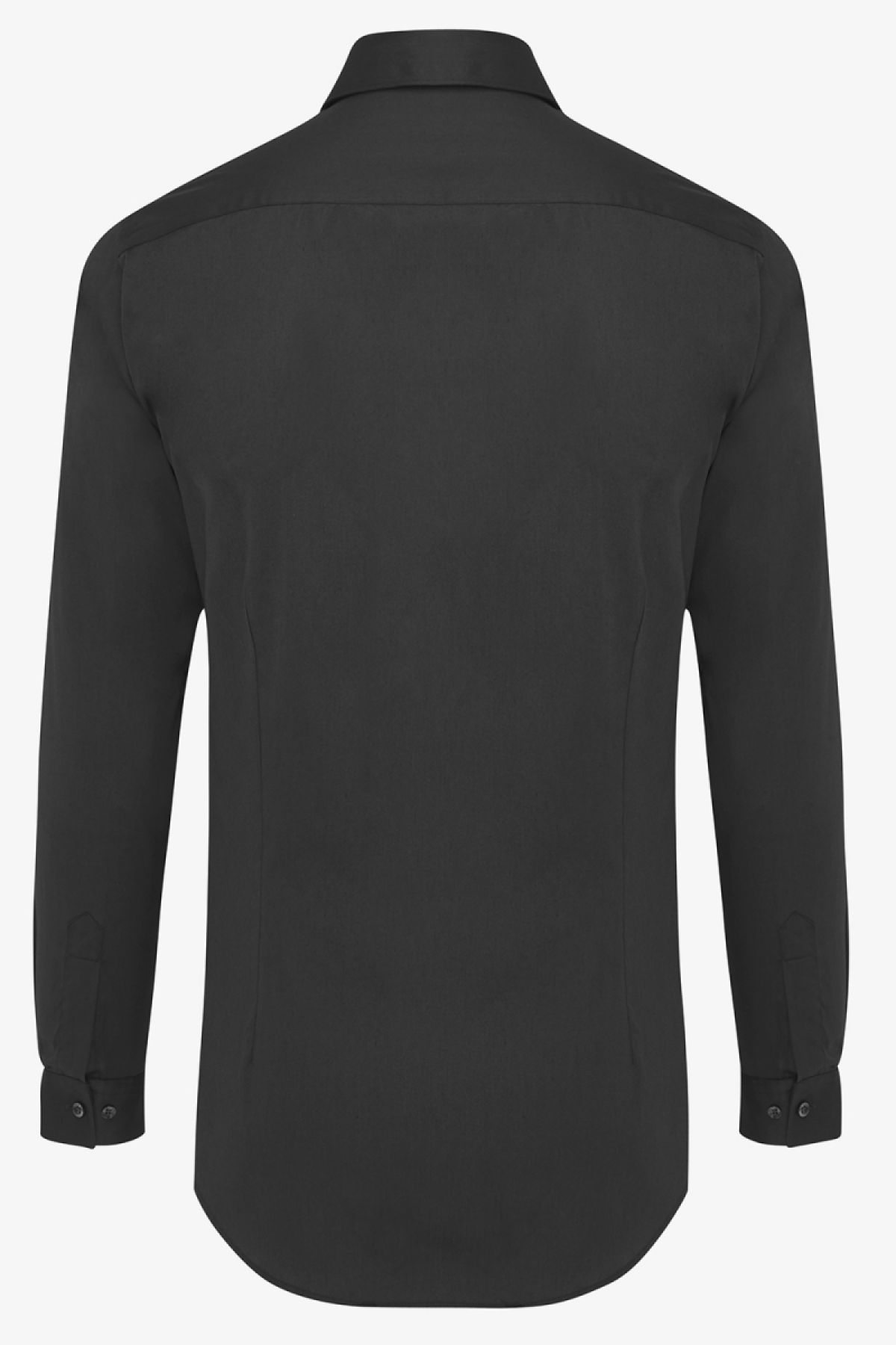 SKIN-FIT stretch overhemd zwart