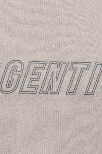 Printed logo t-shirt taupe
