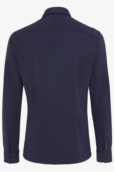 Jersey overshirt donkerblauw