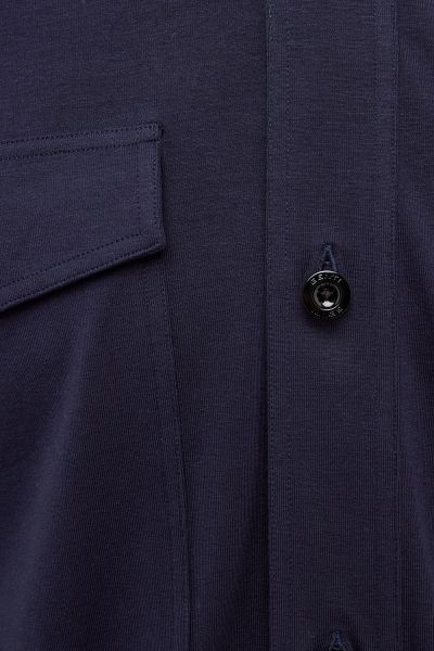 Jersey overshirt donkerblauw