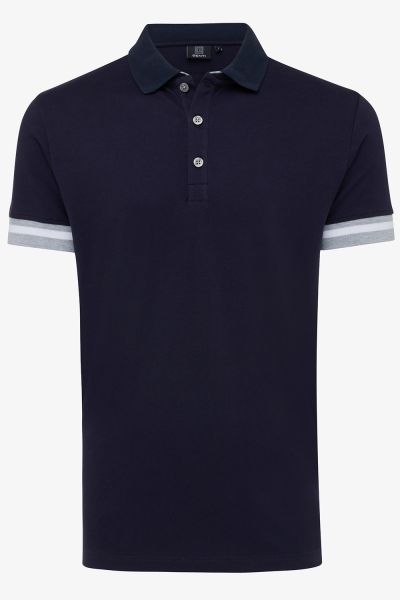 Pique stretch polo donkerblauw