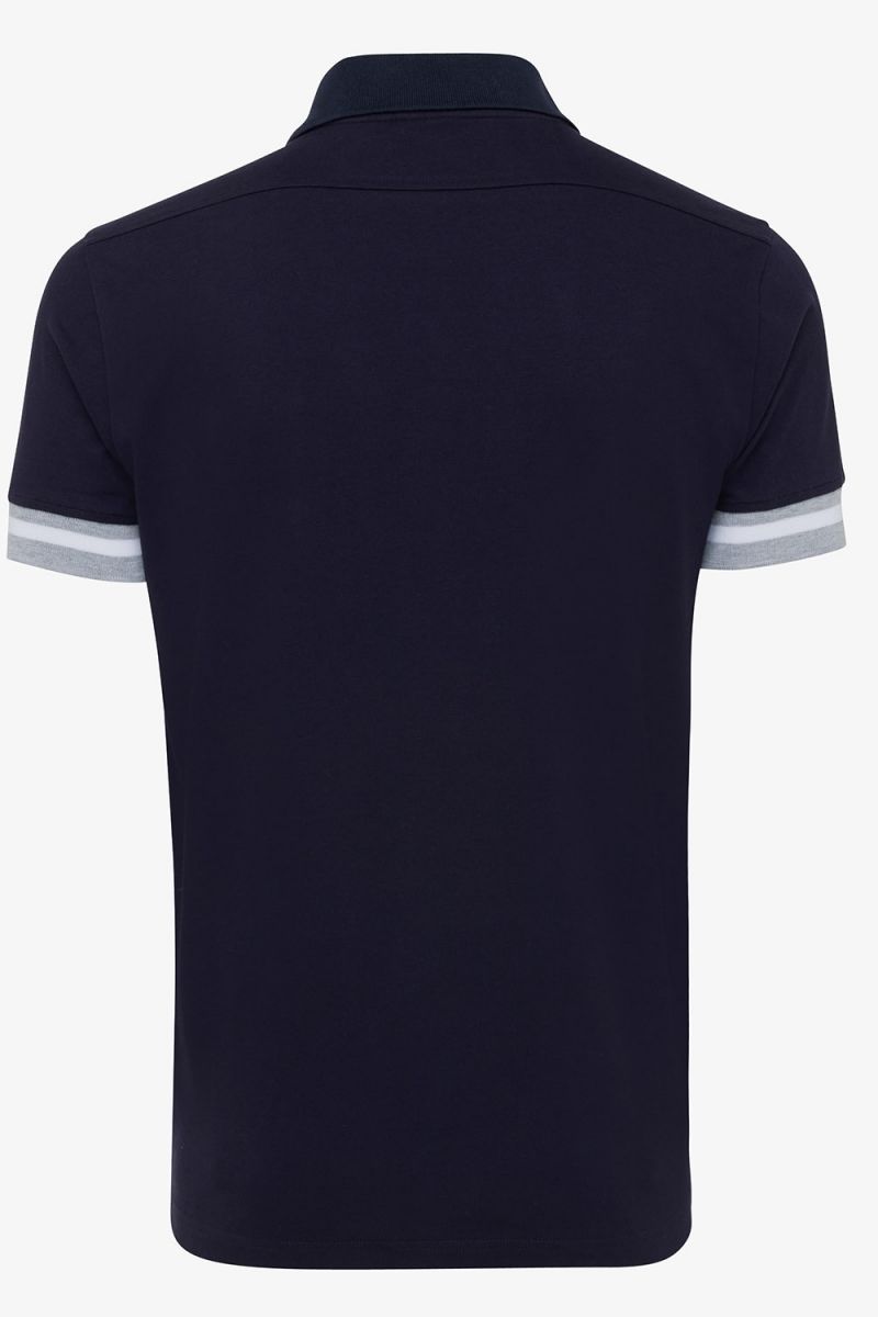 Pique stretch polo donkerblauw