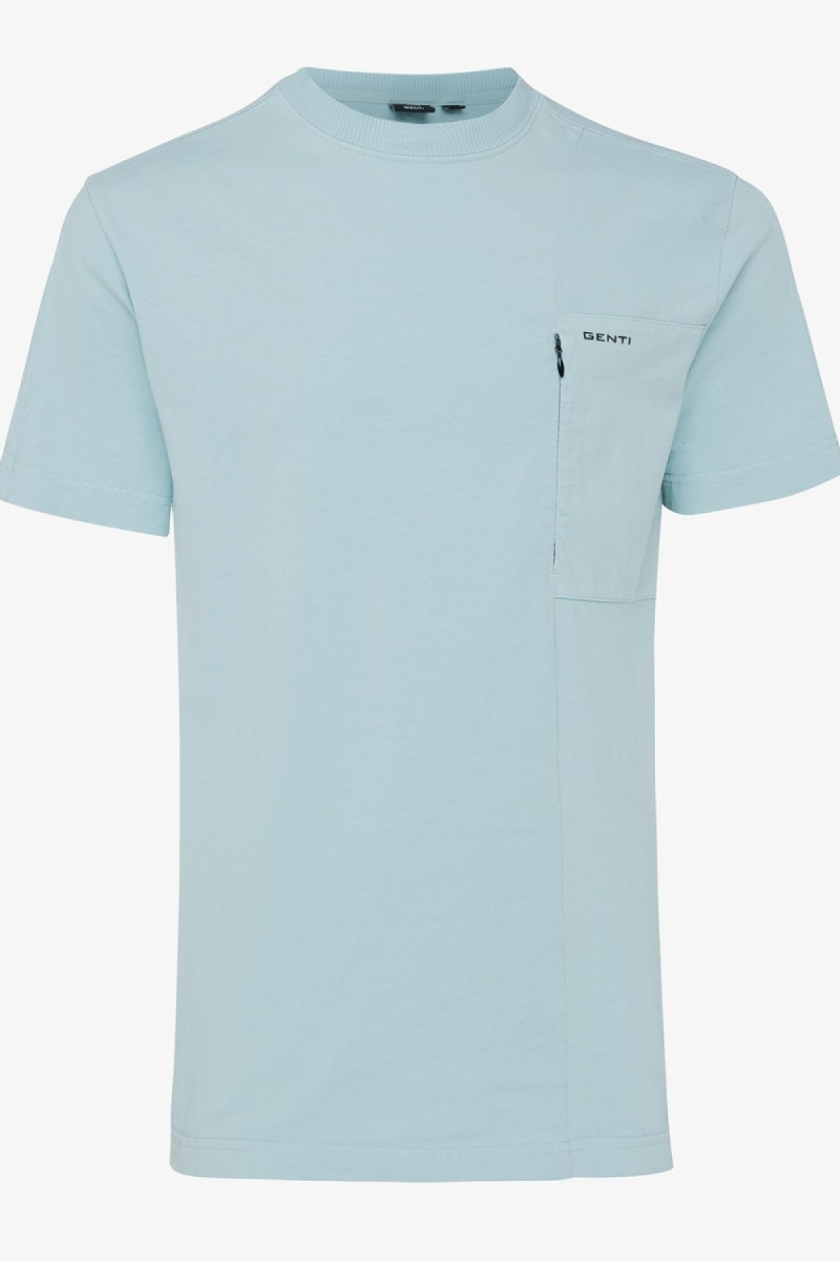 T-shirt zip pocket groen