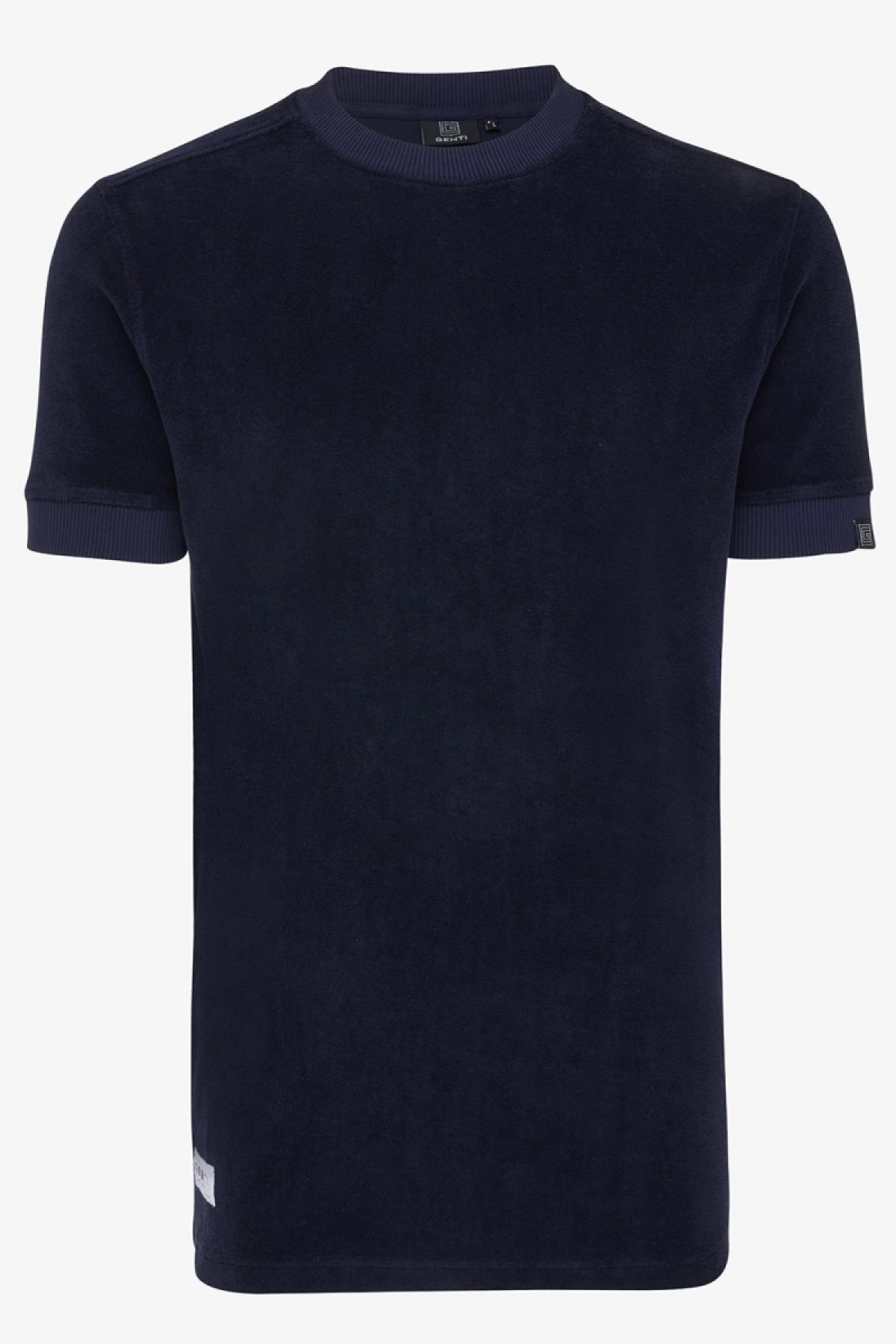 Badstof T-shirt donkerblauw