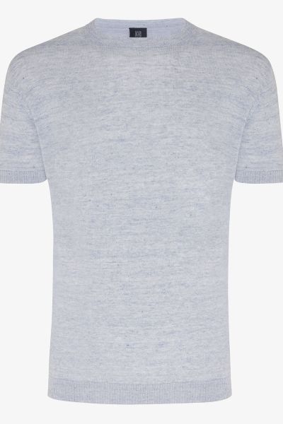 Linnen T-shirt lichtblauw