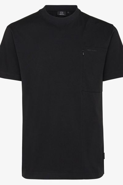 T-shirt zip pocket zwart