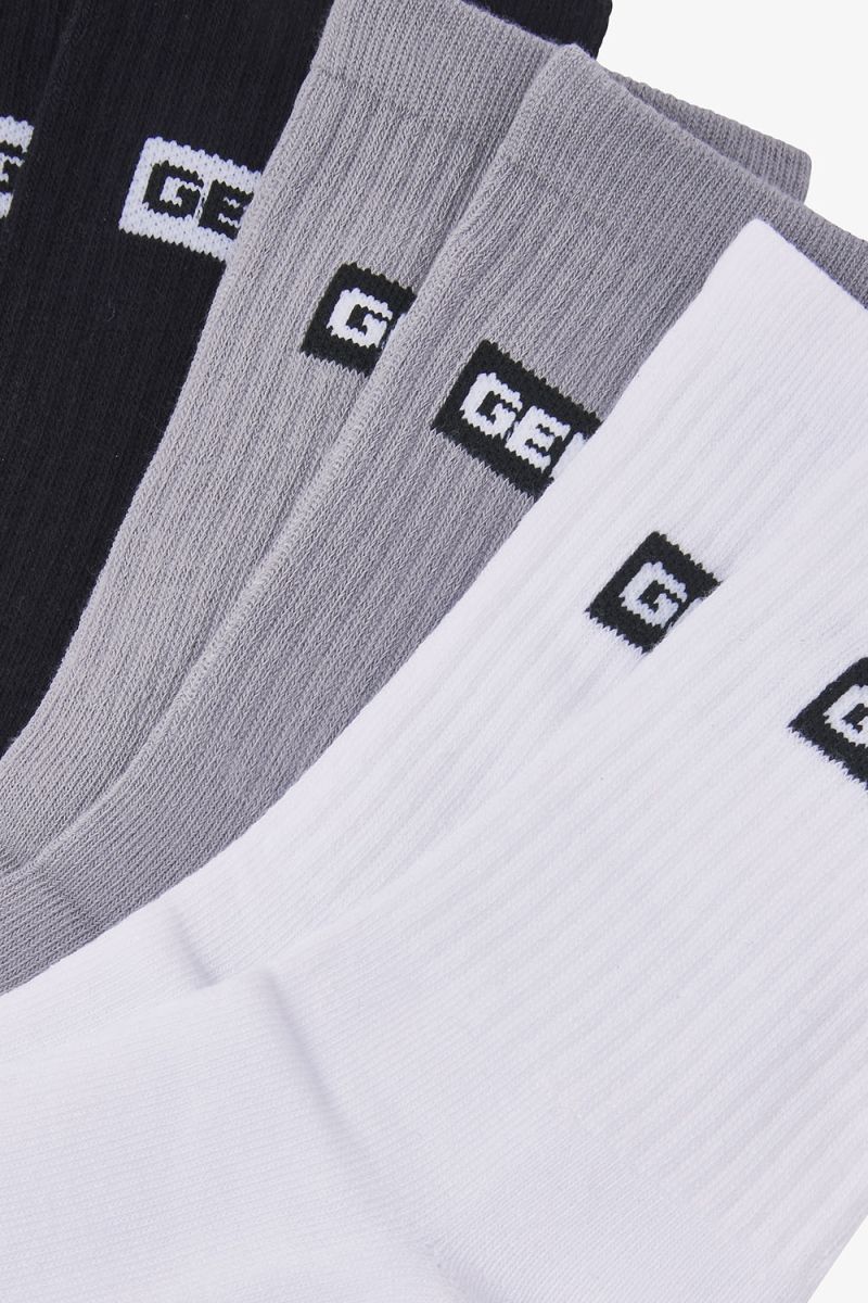 3-pack sokken wit - grijs - zwart