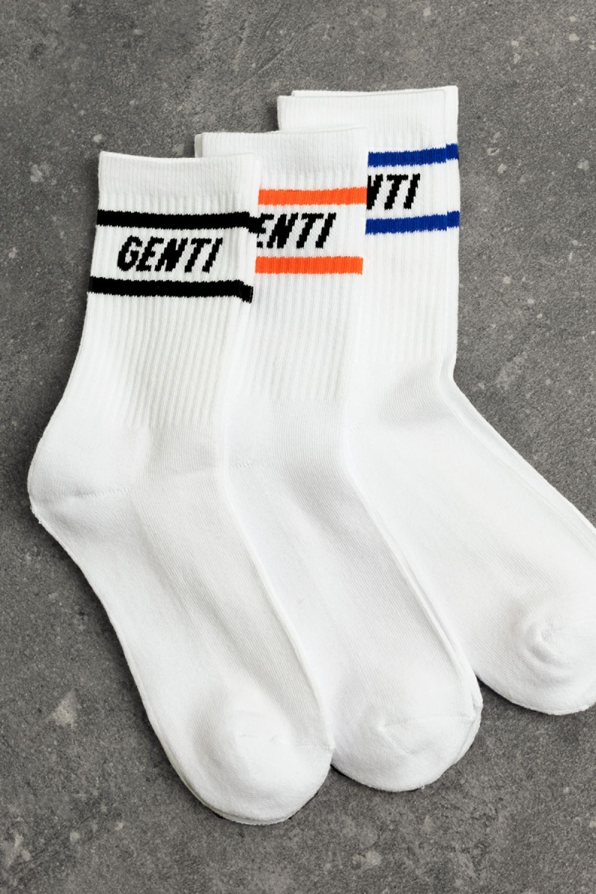 3-pack sokken zwart - oranje - blauw