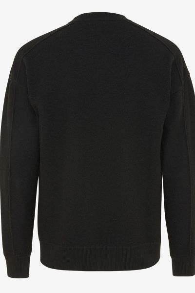 Relaxed fit trui wol zwart