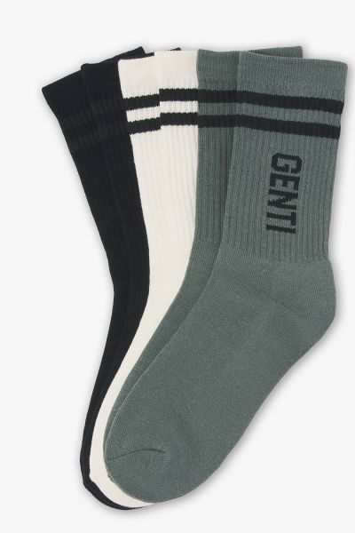 3-pack sokken groen - milky-white- zwart