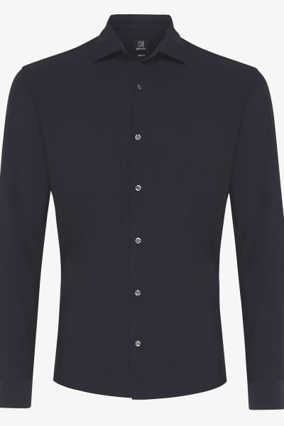 DYNAMIC SKIN-FIT STRETCH OVERHEMD DONKERBLAUW