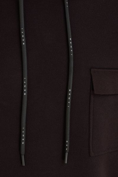 Hoodie interlock donkerbruin