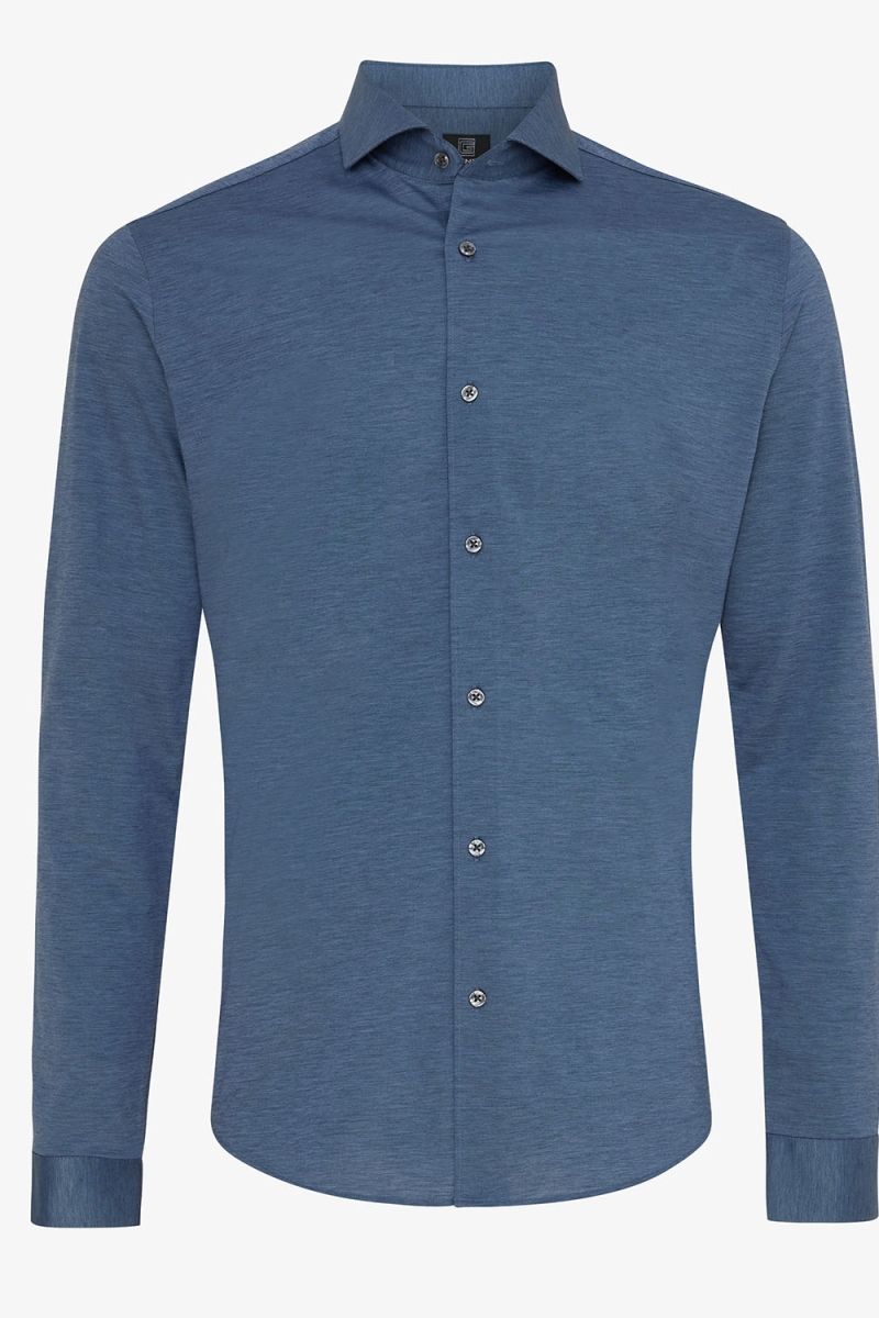 Jersey overhemd fashion-fit blauw