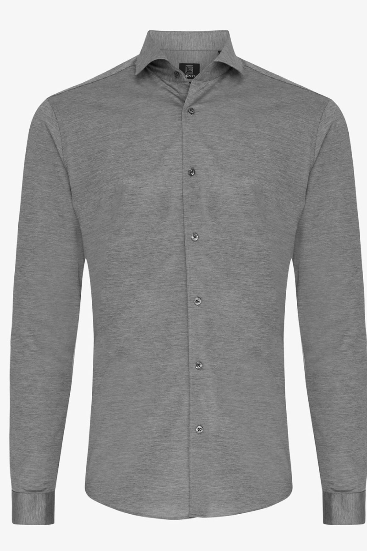 Jersey overhemd grijs
