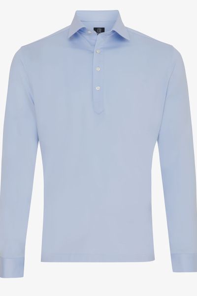 Jersey popover lichtblauw