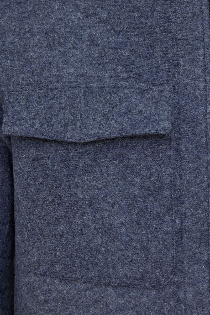 Overshirt boiled wool blauw