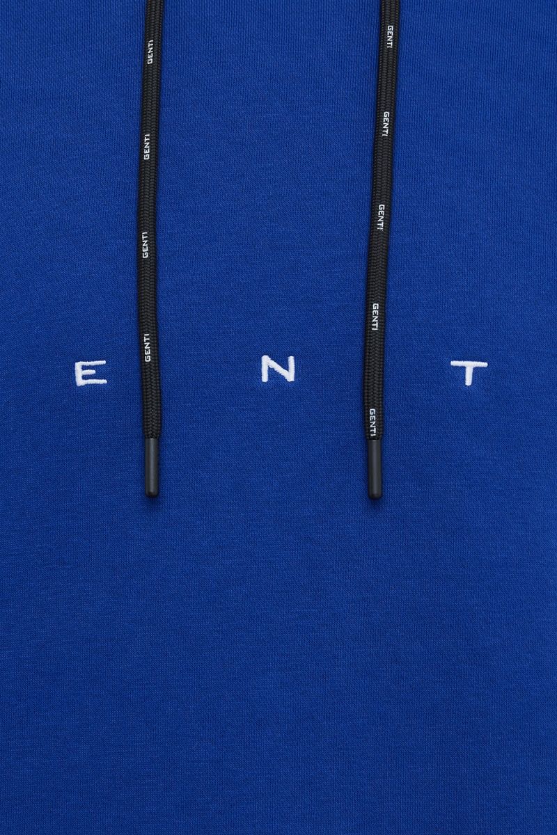 Logo hoodie kobalt blauw
