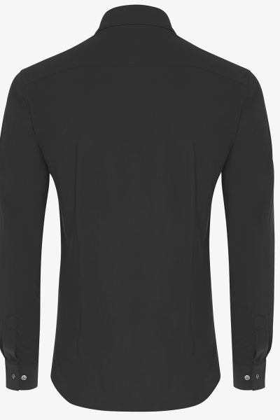 Dynamic skin-fit stretch overhemd zwart
