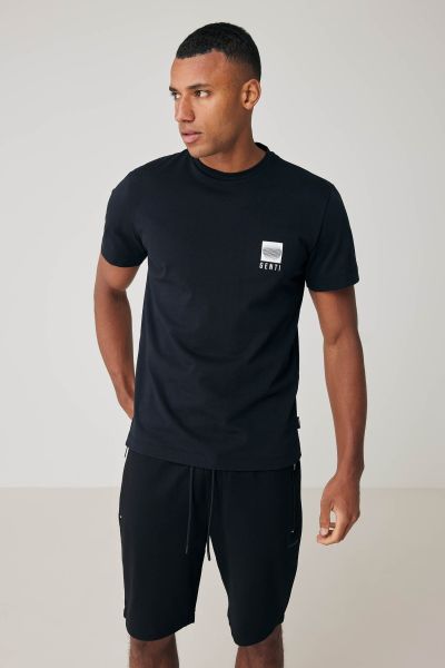 T-shirt print zwart