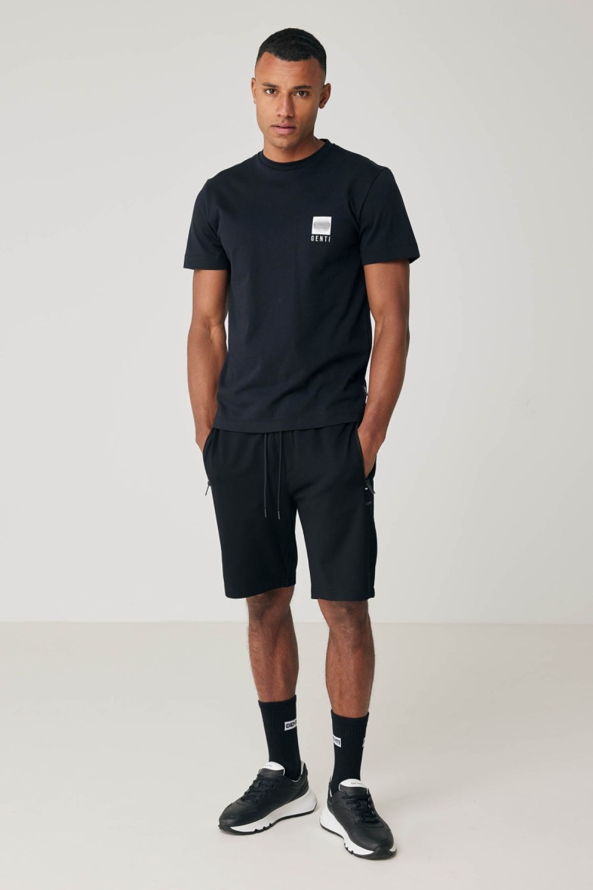 T-shirt print zwart