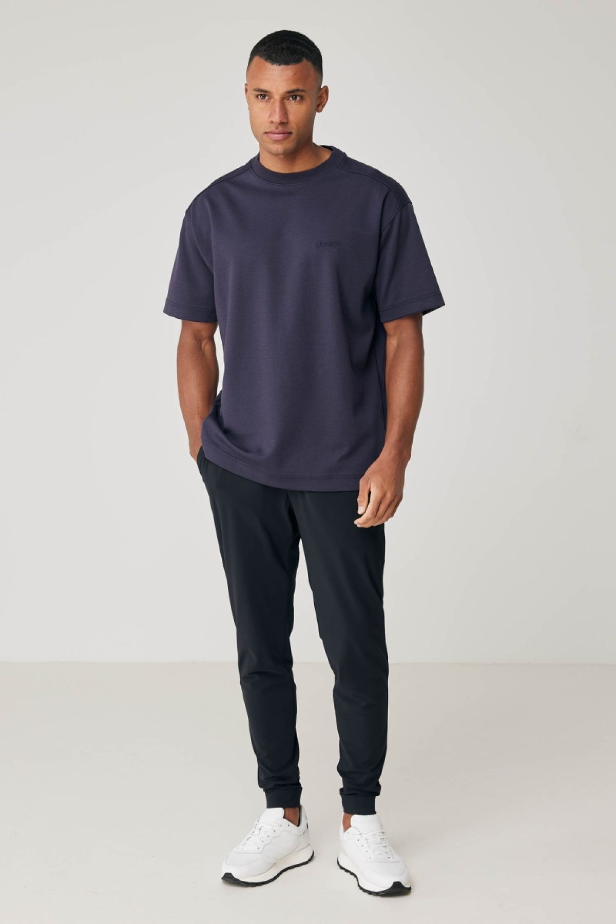 Relaxed fit tee Donkerblauw