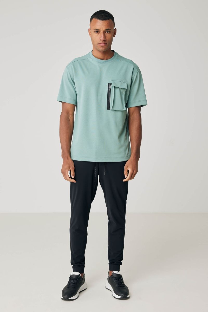 Relaxed fit tee pocket groen