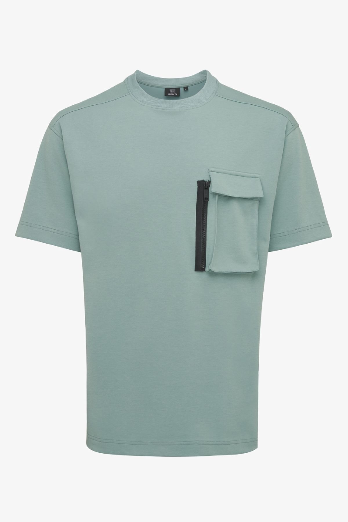 Relaxed fit tee pocket groen