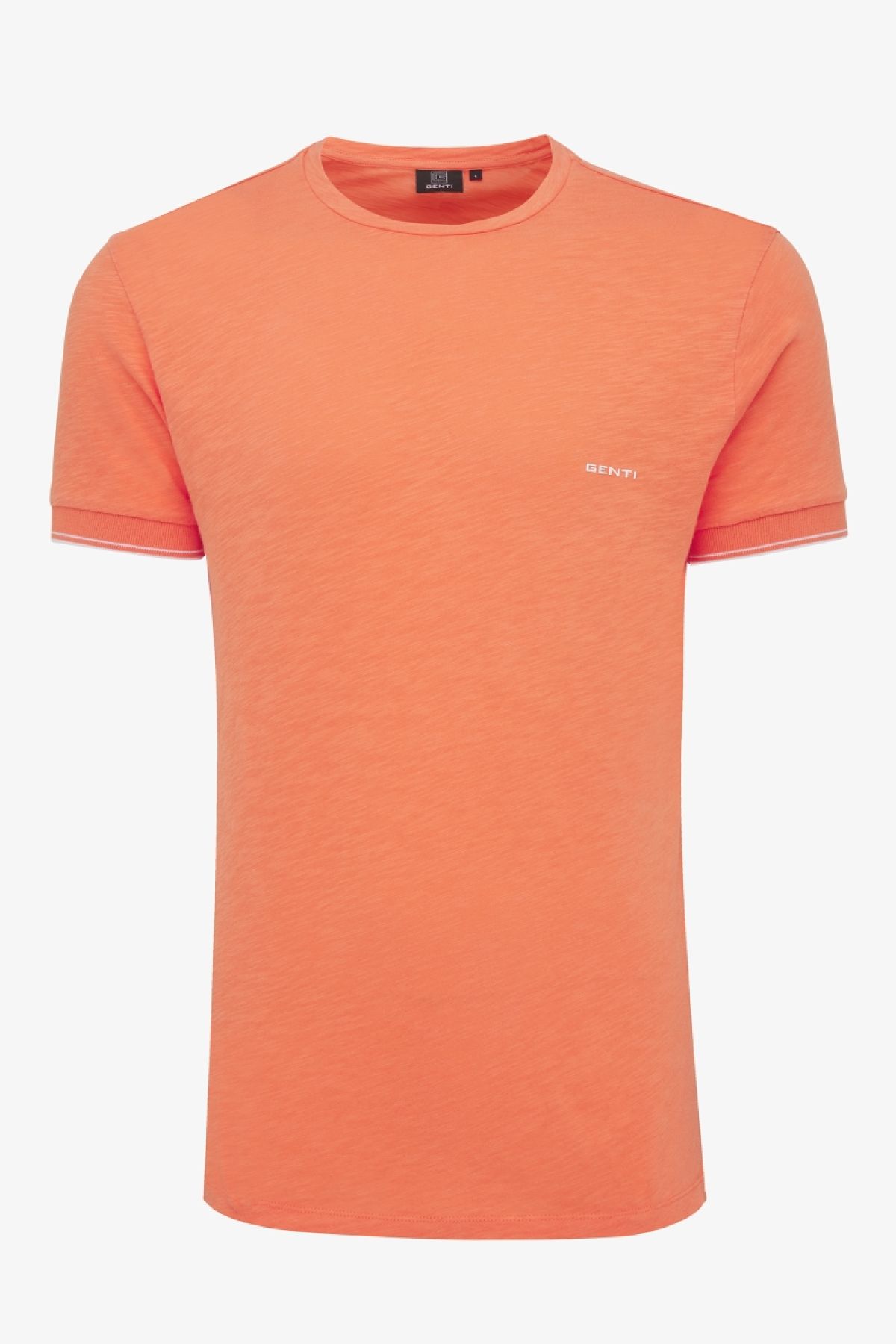 Gewassen T-shirt oranje