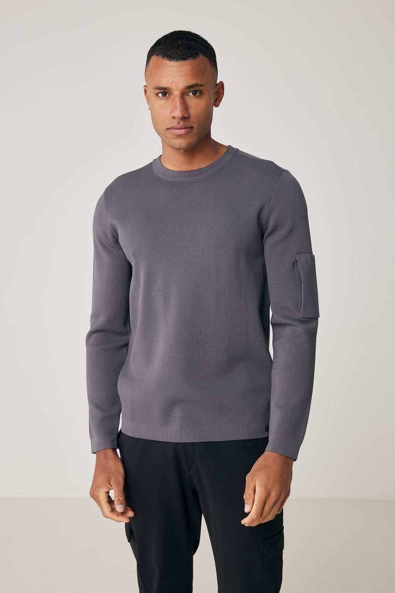 Cool dry heavy crewneck grijs