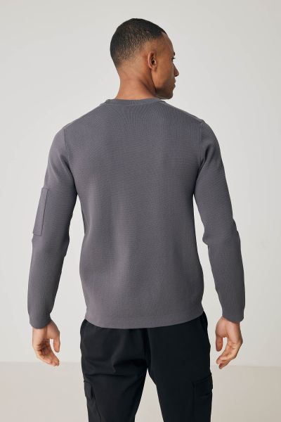 Cool dry heavy crewneck grijs