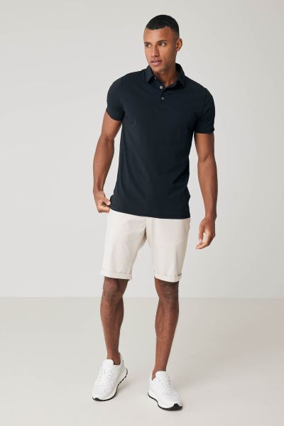 Ice cotton polo zwart