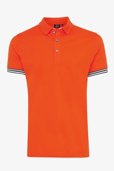 Pique polo oranje/rood