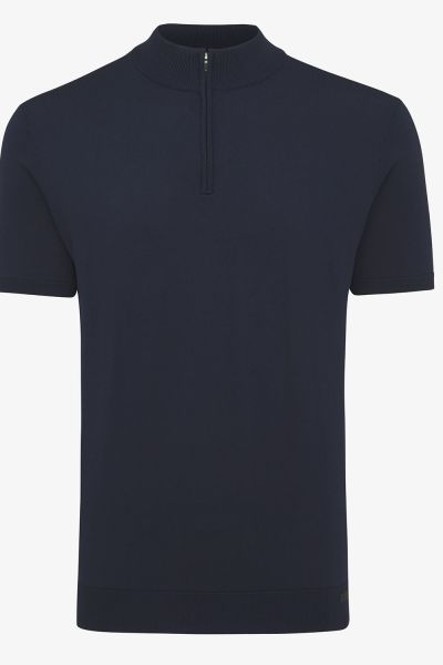 COOL DRY Polo Zip Donkerblauw