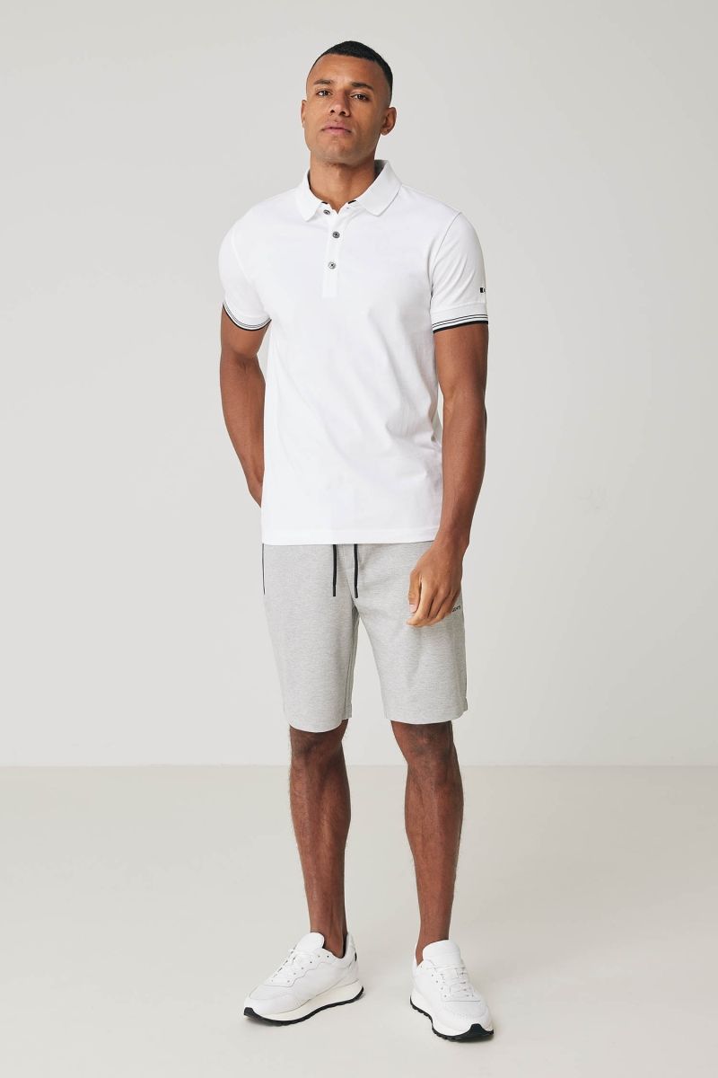 Pique polo blauw
