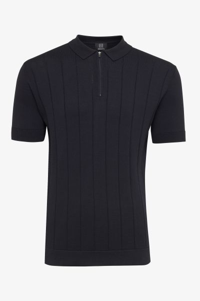 Cool dry polo zip donkerblauw